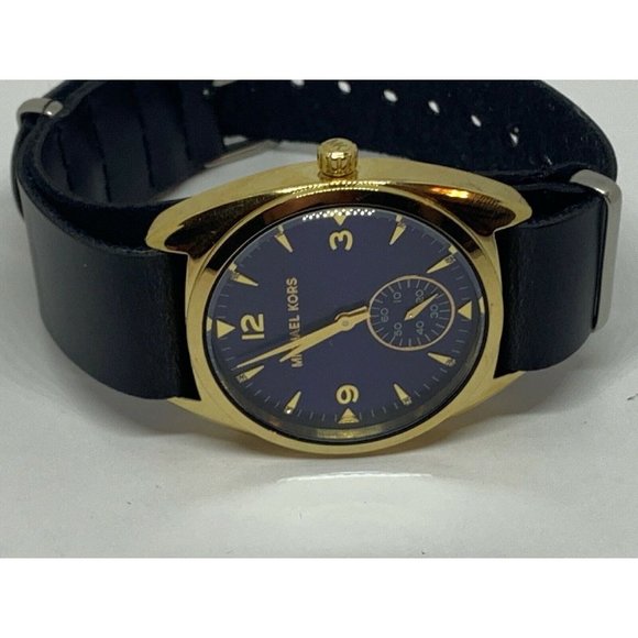 Michael Kors MK3345 Unisex Black Leather Analog Bl main image 6